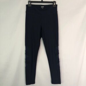 Vogo Athletica Full Length Yoga Exercise Black with Mesh Leggings Size S